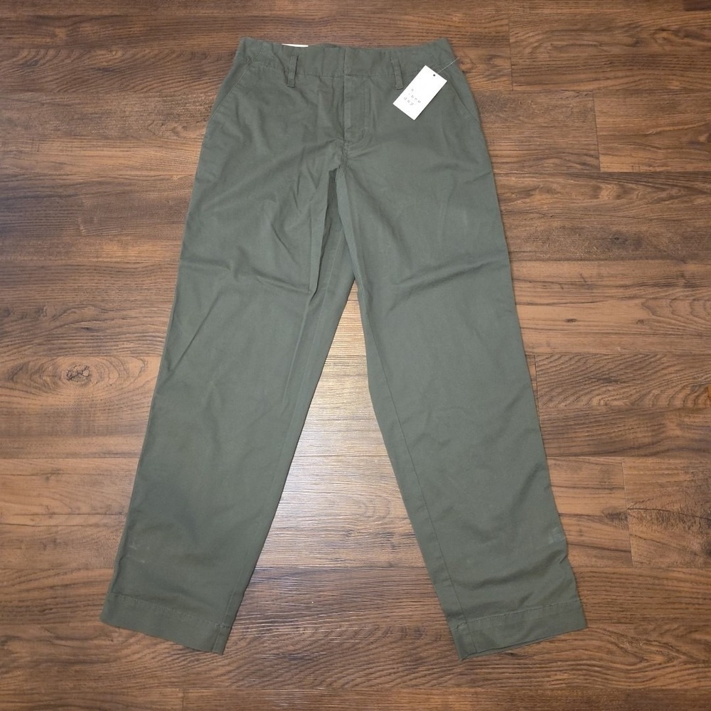 Women's High-Rise Tapered Ankle Chino Pants Olive Green - A New Day Size‎ 2